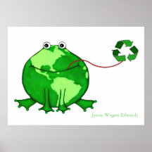Earth Day Environmental Frog Print