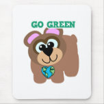 Earth Day Go Green bear Goofkins mousepads