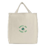 Earth Day Green Frog Recycle Environmental embroidered bags
