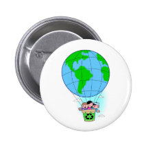 Earth Day hot air balloon Pin