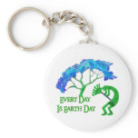 Earth Day Kokopelli Keychain
