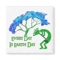 Earth Day Kokopelli Magnet