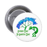 Earth Day Kokopelli Pinback Button