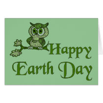 Earth Day Owl Greeting Cards
