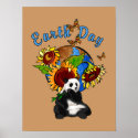 Earth Day Panda And Sunflower Poster posters