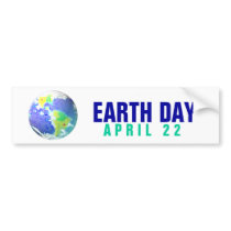 EARTH DAY PLANET ART APRIL 22 BUMPER STICKER