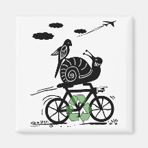 Earth Day Recycling Snail Refrigerator Magnet
