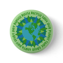 Earth Day Slogans Button