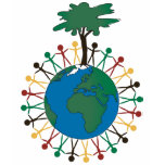 Earth Day with figures and tree - Africa t-shirts