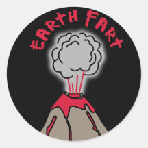 Earth Fart Volcano Stickers