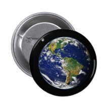 Earth from space pinback button