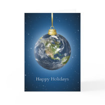 Earth Globe Christmas card
