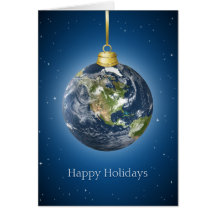 Earth Globe Christmas card