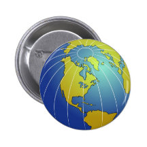 Earth Globe Pinback Button