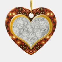 Earth Golden Heart Photo Valentine Ornament