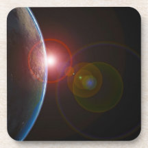 EARTH MORNING 688 SPACE PLANETS SUNRISE BEAUTY DRINK COASTERS