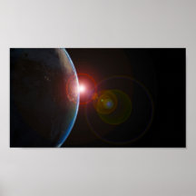 EARTH MORNING 688 SPACE PLANETS SUNRISE BEAUTY PRINT