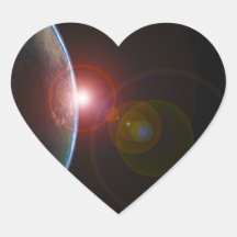EARTH MORNING 688 SPACE PLANETS SUNRISE BEAUTY HEART STICKERS