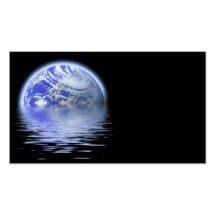 Earth Over Flooded Water Ripples Business Card