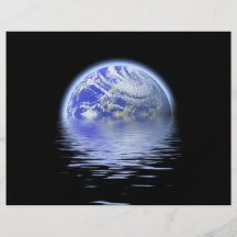 Earth Over Flooded Water Ripples Custom Flyer