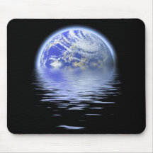 Earth Over Flooded Water Ripples Mousepads