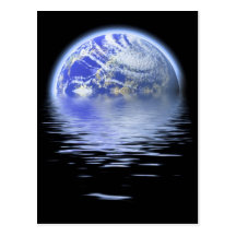 Earth Over Flooded Water Ripples Postcard