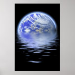 Earth Over Flooded Water Ripples posters