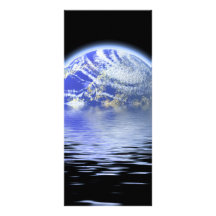 Earth Over Flooded Water Ripples Full Color Rack Card