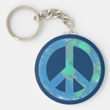 Earth Peace Sign Keychain