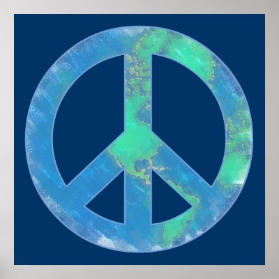 Earth Peace Sign Poster by teeboutique