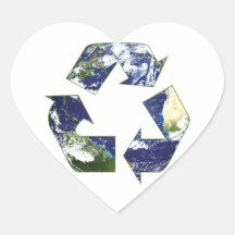Earth - Recycling Heart Stickers