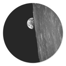 "Earth-Rise," First Photo of this from Space Round Stickers