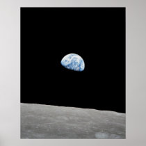 Earth rising above Moon as viewed from Apollo 8 Poster