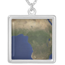Earth showing landcover over Africa Personalized Necklace