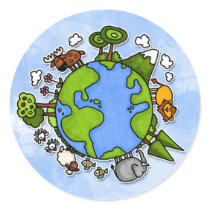 earth round stickers