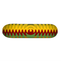 Earth Tones Saw Blade Teeth Ripple Waves Skate Board Deck