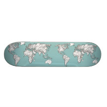 Earth turquoise ink skateboards