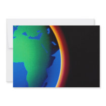 Earth with glowing atmosphere personalized invitations