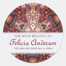Earthalia : Bookplate Label Round Sticker