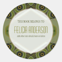 Earthalia v2 : Round Bookplate Label Sticker