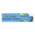 EarthDay: Go Green, Breathe Clean! bumper stickers