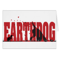 Earthdog Black/Red silhouette Greeting Cards