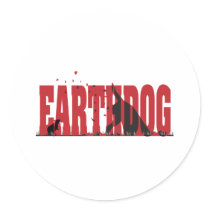 Earthdog Black/Red silhouette Round Stickers