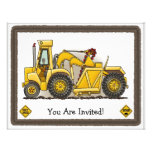 Earthmover Construction  Kids Party Invitation