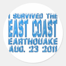 earthquake 2011 round stickers