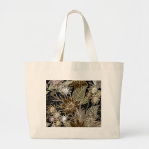 Earthtone Tropical Flowers, Leaves & Butterflies Tote Bag