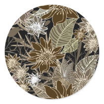 Earthtone Tropical Flowers, Leaves & Butterflies