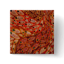earthtone water peacocks (painting) button