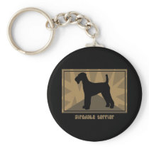 Earthy Airedale Terrier Keychain
