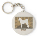 Earthy Akita Keychain